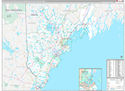 Portland-South Portland Wall Map Premium Style